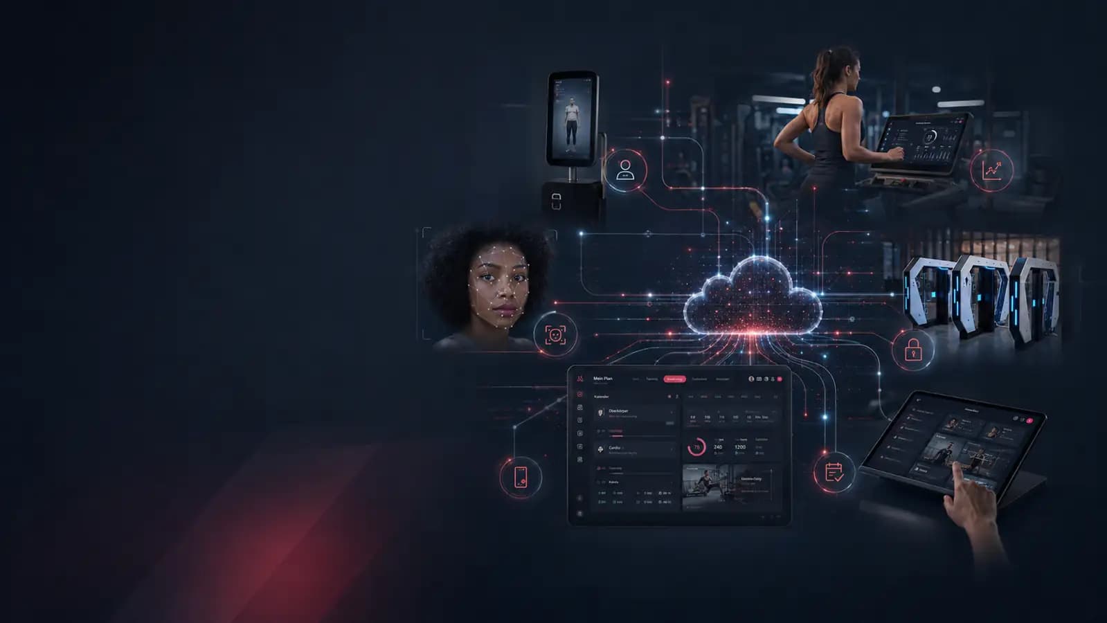 Vernetzte Fitnessstudio-Technologie